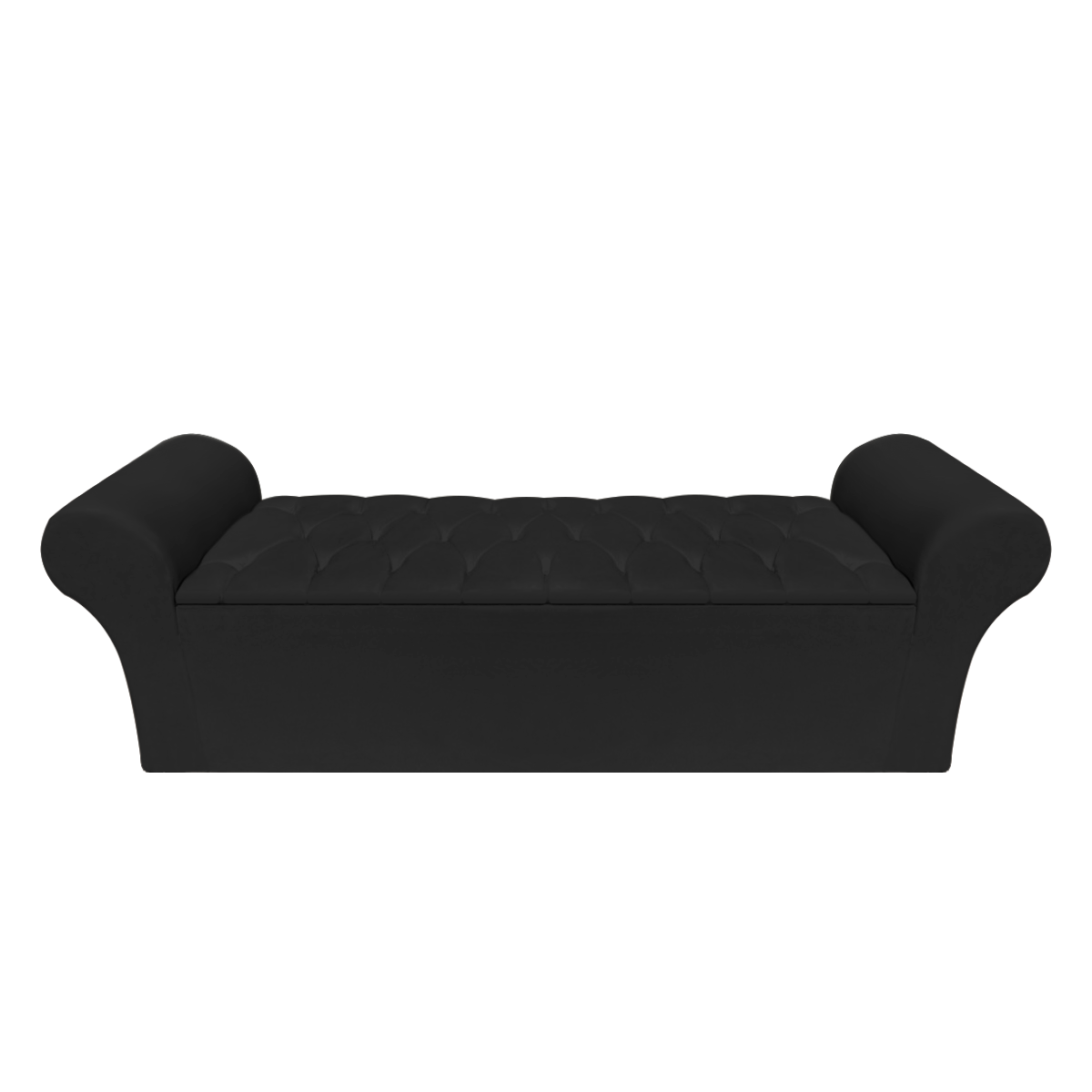 Recamier Baú Calçadeira Chaise Quarto Solteiro 90cm Barcelona:suede Preto