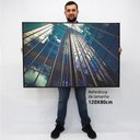 Ver imagem 3 de Quadro Decorativo em Canvas Arquitetura Ângulo Visual dos Prédios TaColado Moldura Madeira 120 x 80c