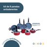 Jogo de panelas antiaderente cerâmica 8 pçs vermelha - Oikos - 2