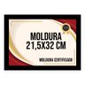 Moldura 21,5x32 cm para Certificado Moldura Lisa com Vidro - Preto - 1