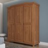 Guarda-Roupa Solteiro 3 Portas 4 Prateleiras Madeira Maciça Provençal Bastian Inter Link - 1