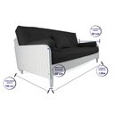 Ver imagem 6 de Sofá Cama Paris Ripado Branco Acquablock Azul Royal Madeira Nobre