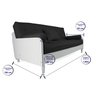 Sofá Cama Paris Ripado Branco Acquablock Azul Royal Madeira Nobre - 6