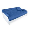 Ver imagem 4 de Sofá Cama Paris Ripado Branco Acquablock Azul Royal Madeira Nobre
