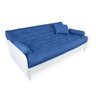 Sofá Cama Paris Ripado Branco Acquablock Azul Royal Madeira Nobre - 4