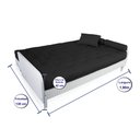 Ver imagem 5 de Sofá Cama Paris Ripado Branco Acquablock Azul Royal Madeira Nobre