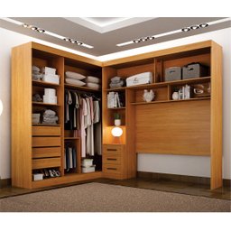 Guarda-Roupa Casal com Cabeceira Queen e Espelho 4 Portas de Correr 3 Gavetas Florença Espresso Móve - 6