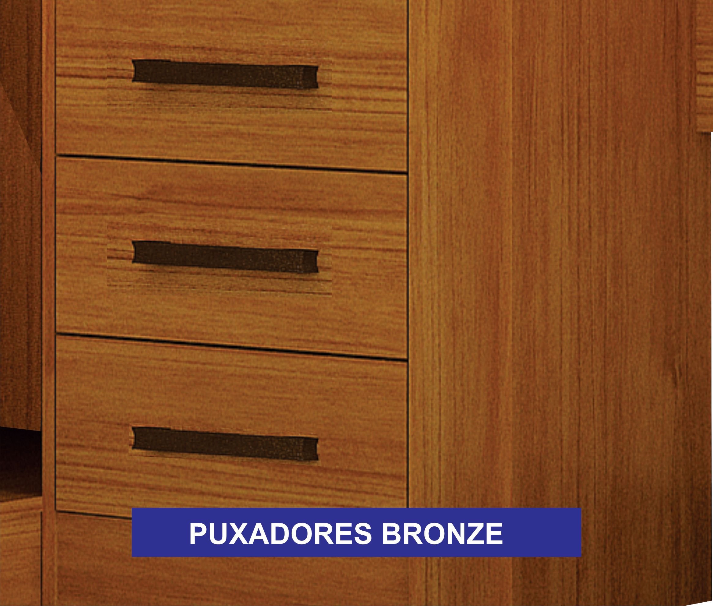 Guarda-Roupa Casal com Cabeceira Queen e Espelho 4 Portas de Correr 3 Gavetas Florença Espresso Móve - 12