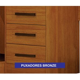 Guarda-Roupa Casal com Cabeceira Queen e Espelho 4 Portas de Correr 3 Gavetas Florença Espresso Móve - 11