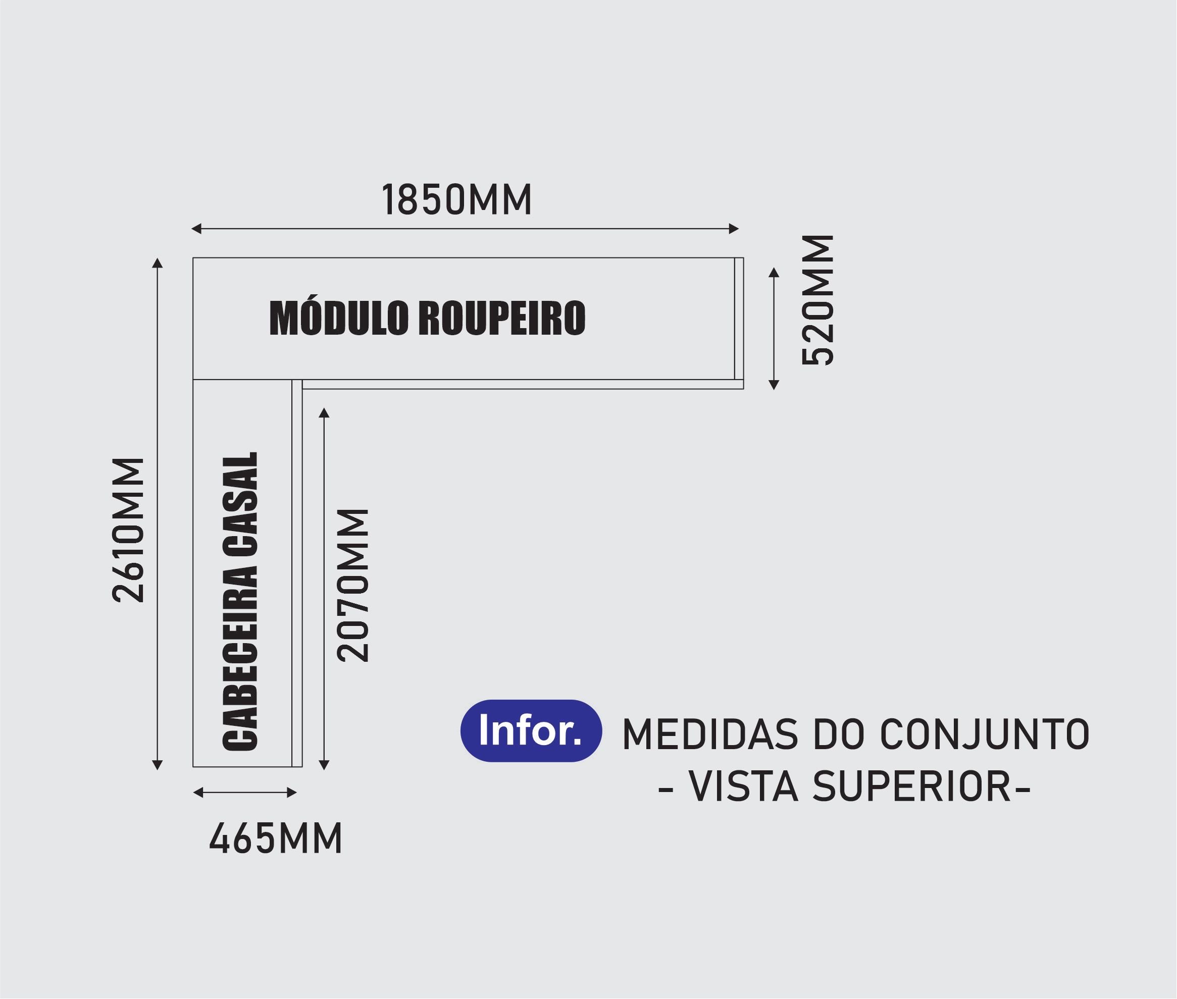 Guarda-Roupa Casal com Cabeceira Queen e Espelho 4 Portas de Correr 3 Gavetas Florença Espresso Móve - 14