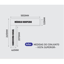 Guarda-Roupa Casal com Cabeceira Queen e Espelho 4 Portas de Correr 3 Gavetas Florença Espresso Móve - 13