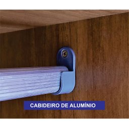 Guarda-Roupa Casal com Cabeceira Queen e Espelho 4 Portas de Correr 3 Gavetas Florença Espresso Móve - 8