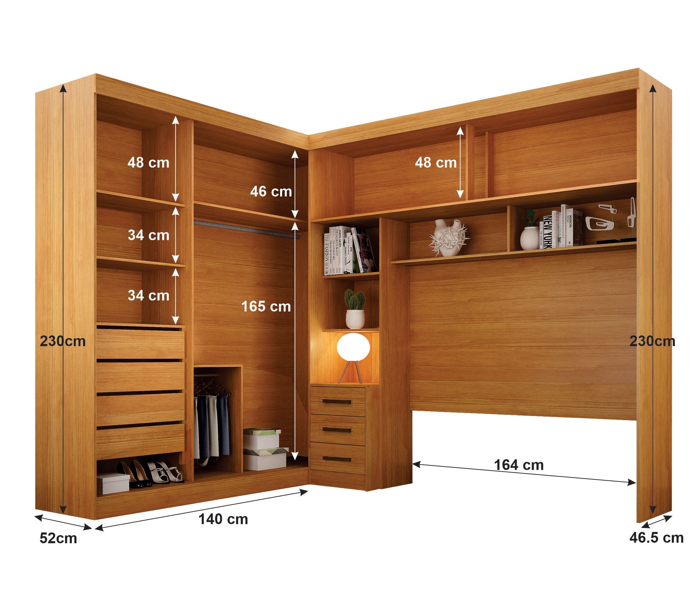 Guarda-Roupa Casal com Cabeceira Queen e Espelho 4 Portas de Correr 3 Gavetas Florença Espresso Móve - 4