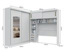 Ver imagem 5 de Guarda-Roupa Casal com Cabeceira Queen e Espelho 4 Portas de Correr 3 Gavetas Florença Espresso Móve Branco