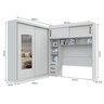 Guarda-Roupa Casal com Cabeceira Queen e Espelho 4 Portas de Correr 3 Gavetas Florença Espresso Móve - 5