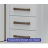 Guarda-Roupa Casal com Cabeceira Queen e Espelho 4 Portas de Correr 3 Gavetas Florença Espresso Móve - 12