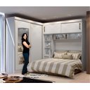 Ver imagem 6 de Guarda-Roupa Casal com Cabeceira Queen e Espelho 4 Portas de Correr 3 Gavetas Florença Espresso Móve