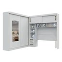 Ver imagem 4 de Guarda-Roupa Casal com Cabeceira Queen e Espelho 4 Portas de Correr 3 Gavetas Florença Espresso Móve