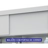 Guarda-Roupa Casal com Cabeceira Queen e Espelho 4 Portas de Correr 3 Gavetas Florença Espresso Móve - 11