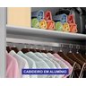 Guarda-Roupa Casal com Cabeceira Queen e Espelho 4 Portas de Correr 3 Gavetas Florença Espresso Móve - 13