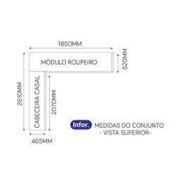 Guarda-Roupa Casal com Cabeceira Queen e Espelho 4 Portas de Correr 3 Gavetas Florença Espresso Móve - 7