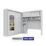 Guarda-Roupa Casal com Cabeceira Queen e Espelho 4 Portas de Correr 3 Gavetas Florença Espresso Móve - 9
