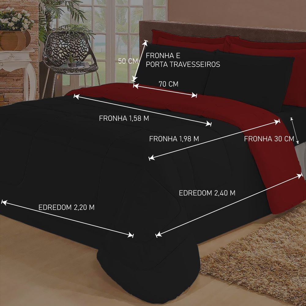 Edredom Queen com Lençol e Fronha Função Cobre Leito e Cobertor 6 Peças - 4