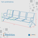 Ver imagem 2 de Cadeira Longarina 4 Lugares Cromada C/ Estofado Colors