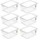 Ver imagem 1 de 6 Caixas Organizadoras 15l Plástico Empilháveis com Tampa My Closet Ordene Multiuso Transparente