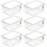 6 Caixas Organizadoras 15l Plástico Empilháveis com Tampa My Closet Ordene Multiuso Transparente - 1
