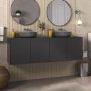 Ver imagem 2 de Gabinete de Banheiro 123,5cm Suspenso 4 Portas Multimóveis Mp5047 Preto