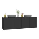 Ver imagem 1 de Gabinete de Banheiro 123,5cm Suspenso 4 Portas Multimóveis Mp5047 Preto