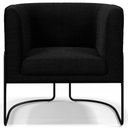 Ver imagem 5 de Poltrona Para Sala De Estar Decorativa Fixa Base Aço Preto Betina D02 Bouclê Preto - Lyam Decor