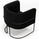 Ver imagem 7 de Poltrona Para Sala De Estar Decorativa Fixa Base Aço Preto Betina D02 Bouclê Preto - Lyam Decor