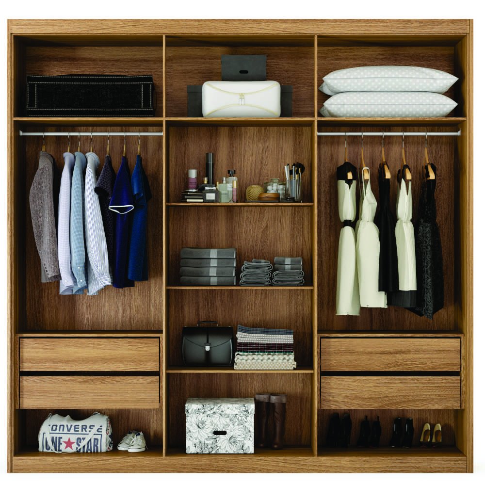 Guarda-Roupa Casal com Espelho 6 Portas 4 Gavetas Capital Demobile Avena Cestaplus - 2