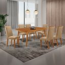 Ver imagem 2 de Mesa de Jantar Copper 180 cm Tampo MDF Canto Copo Laminado e 6 Cadeiras Lira
