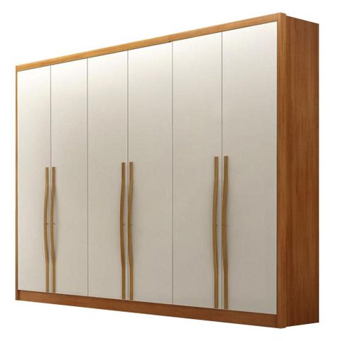 Guarda Roupa Casal Livorno 6 Portas 4 Gavetas Cinamomo Fendi - Novo Horizonte