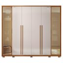 Ver imagem 6 de Guarda Roupa Casal 6 Portas Vidro Reflecta Octavius Freijó/off White - Caemmun