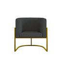 Ver imagem 2 de Poltrona Corino Decorativa Lua Recepção Base Ferro Gold Cor:cinza Cinza