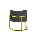 Ver imagem 3 de Poltrona Corino Decorativa Lua Recepção Base Ferro Gold Cor:cinza Cinza