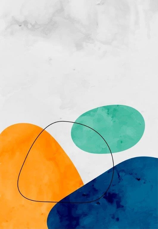 Kit com 3 Quadros Arte Abstrata em Lona 40x60cm - 3