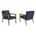 Ver imagem 2 de Kit 2 Poltronas Decorativas Madeira Maciça Tecido Algodão Flávia