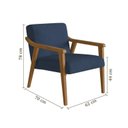 Ver imagem 3 de Kit 2 Poltronas Decorativas Madeira Maciça Tecido Algodão Flávia