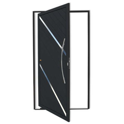 Porta Pivotante Alumínio Lambril Duna c/Puxador D.Preto 120 Brimak