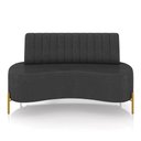 Ver imagem 5 de Sofá 2 Lugares Living 160cm Pé Ferro Dourado Maraú Sint Pu Preto K01 - D'Rossi