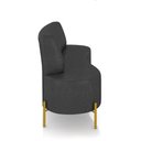 Ver imagem 6 de Sofá 2 Lugares Living 160cm Pé Ferro Dourado Maraú Sint Pu Preto K01 - D'Rossi
