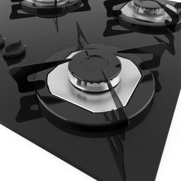 Cooktop Nardelli à Gás NDL 5B TC Vidro Preto Flange Inox - 5