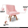 Kit 2 Cadeiras Decorativas Sala de Jantar Base Giratória de Madeira Firenze Suede Rosa Bebê/ - 7