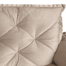 Poltrona Opala Giratória Base Madeira Suede - Navega Móveis Navega Móveis Opala Base Madeira Bege - 6