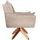 Ver imagem 4 de Poltrona Opala Giratória Base Madeira Suede - Navega Móveis Navega Móveis Opala Base Madeira Bege